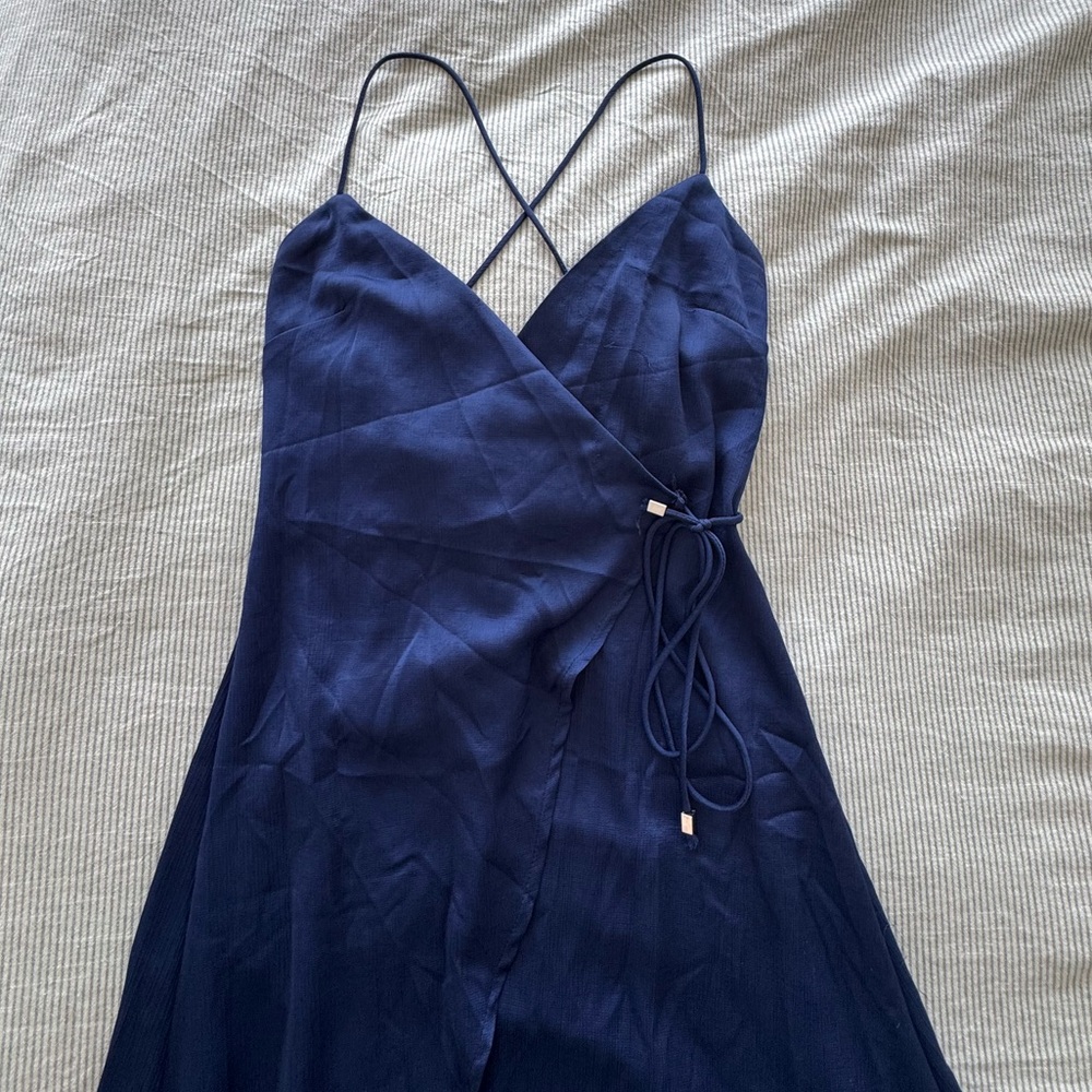 Angel Biba Blue formal wrap dress - Picture 2 of 8